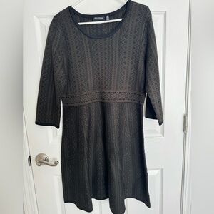 NWOT Nina Leonard women’s knit dress Hunter Green/black